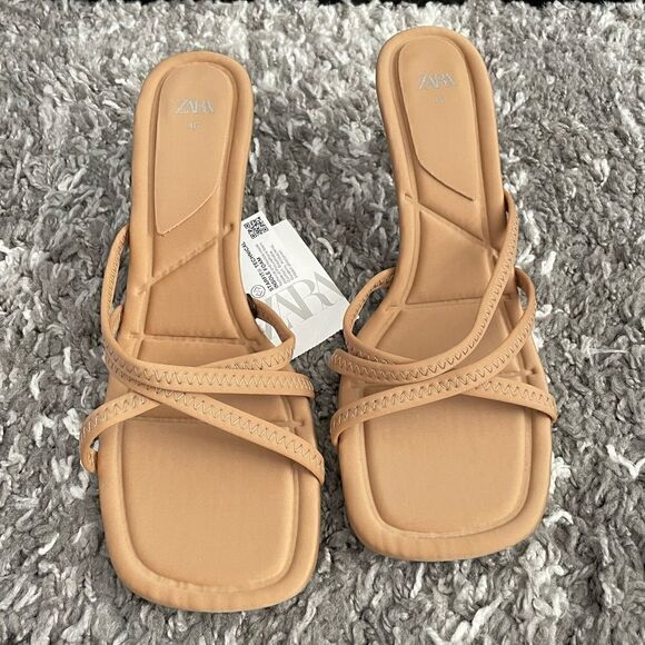 NWT Zara Athletic Heeled Sandals - Picture 1 of 11